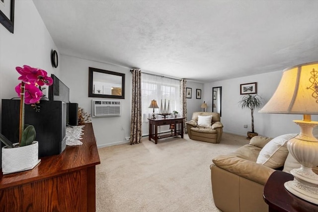 267 Neck St Unit 5A, Weymouth, MA 02191 - carpeted living room with a wall mounted air conditioner and baseboards