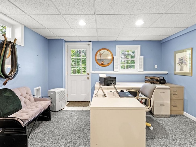 71 Nourse St, Westborough, MA 01581 - office space with carpet flooring, a paneled ceiling, and plenty of natural light