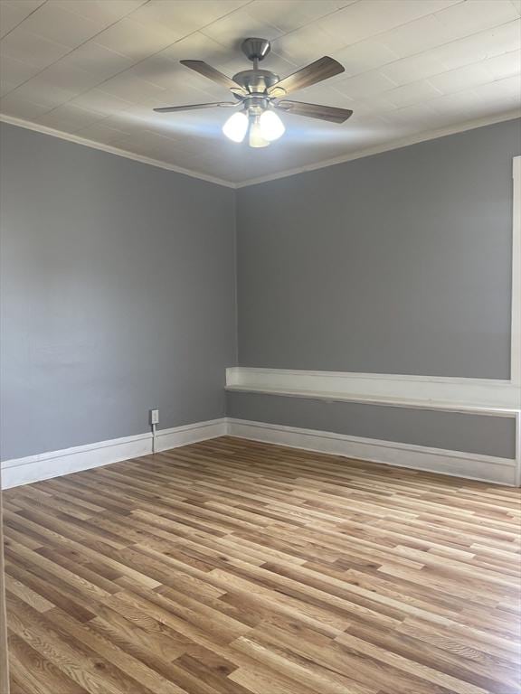 466-470 Cambridge St, Fall River, MA 02721 - unfurnished room with wood finished floors, ceiling fan, and ornamental molding