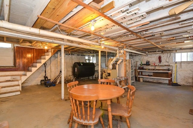 25 Maple Ave, Everett, MA 02149 - basement with heating fuel and stairs