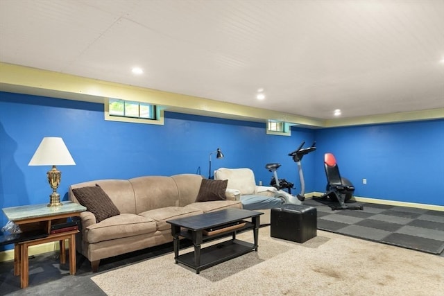 29 Day Ave, Hamilton, MA 01982 - carpeted living area featuring recessed lighting and baseboards