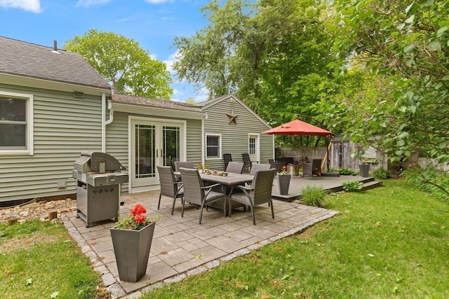 29 Day Ave, Hamilton, MA 01982 - view of patio / terrace with grilling area and french doors
