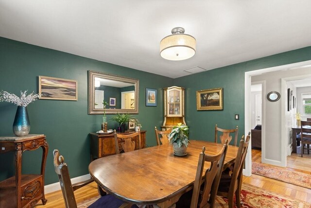29 Day Ave, Hamilton, MA 01982 - dining area with baseboards and light wood finished floors