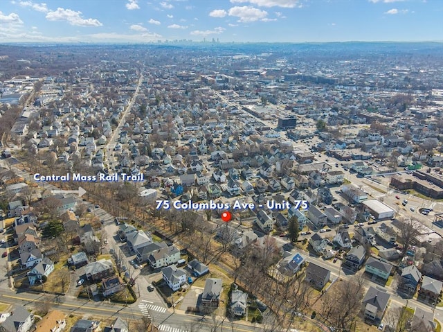 75 Columbus Ave Unit 75, Waltham, MA 02451 - aerial overview of property's location featuring nearby suburban area