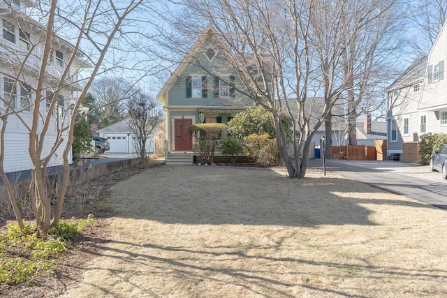 view of front of home with fence