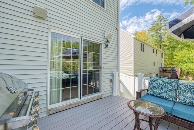 deck featuring fence