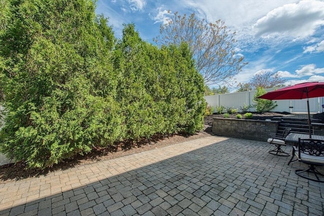 view of patio / terrace with a fenced backyard