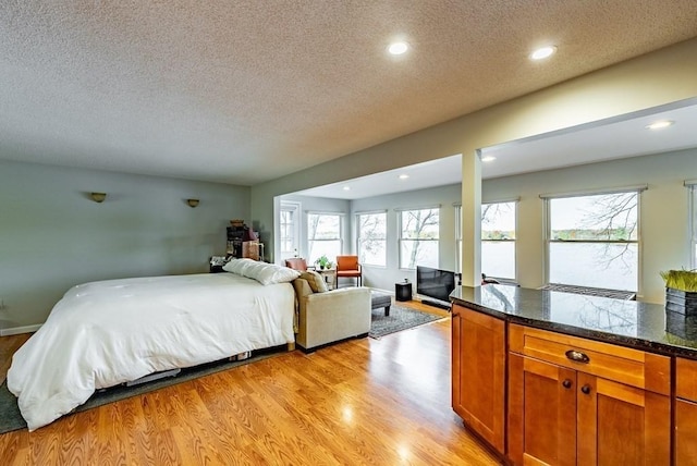 24 Shore Rd, Southwick, MA 01077 - bedroom with a textured ceiling, light wood finished floors, and recessed lighting