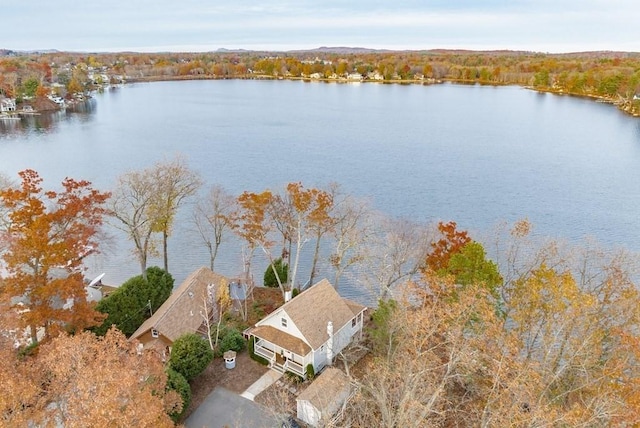 24 Shore Rd, Southwick, MA 01077 - view from above of property with a nearby body of water