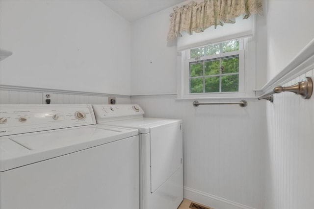 25 Liam Ln, Barnstable, MA 02632 - washroom with washer and dryer and wainscoting