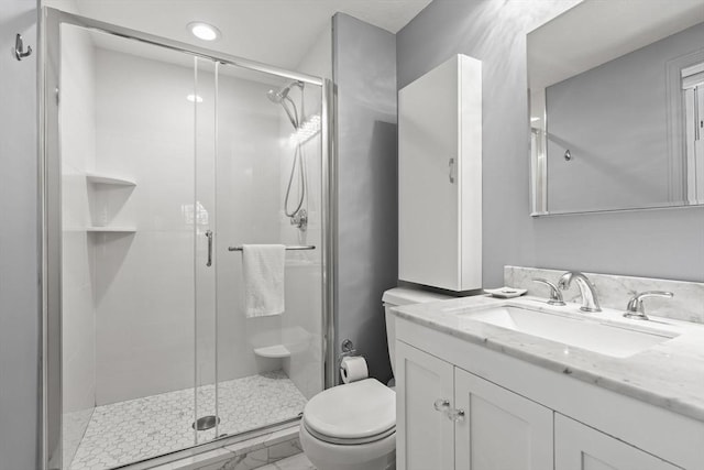 18 Arend Cir, Hanover, MA 02339 - bathroom featuring toilet, vanity, and a shower stall