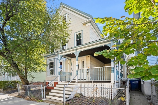 view of front of home with covered porch