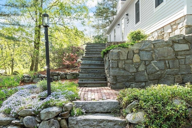 view of yard with stairway