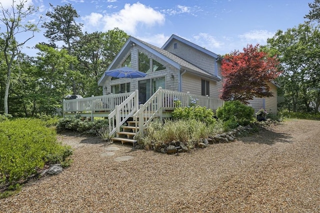 10 Eagles Nest, Edgartown, MA 02539 - rustic home with a wooden deck