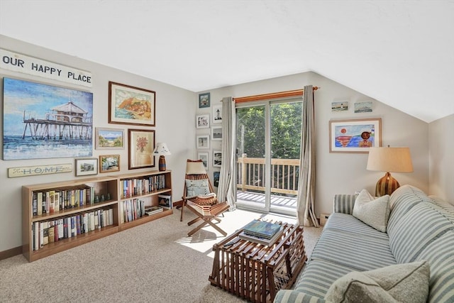 10 Eagles Nest, Edgartown, MA 02539 - living room featuring carpet floors and lofted ceiling
