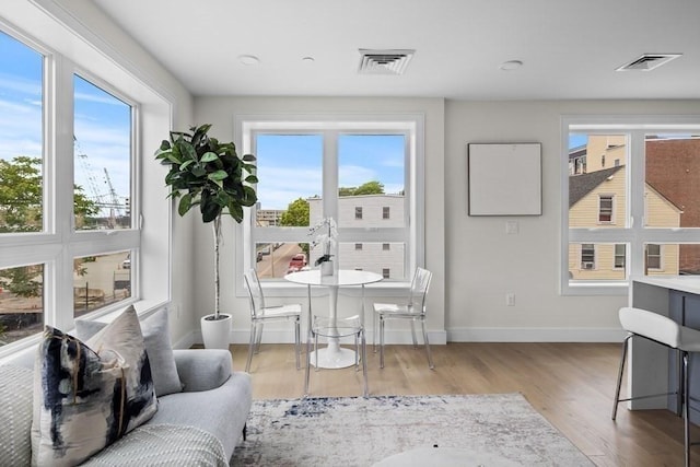 301 Border Unit 409, Boston, MA 02128 - living room featuring plenty of natural light, wood finished floors, and baseboards