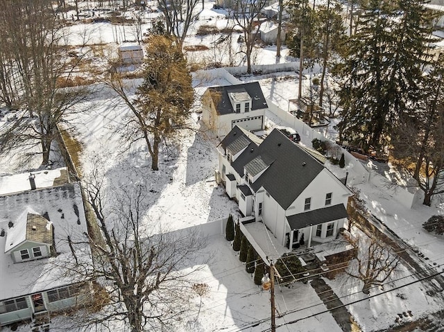 view of snowy aerial view