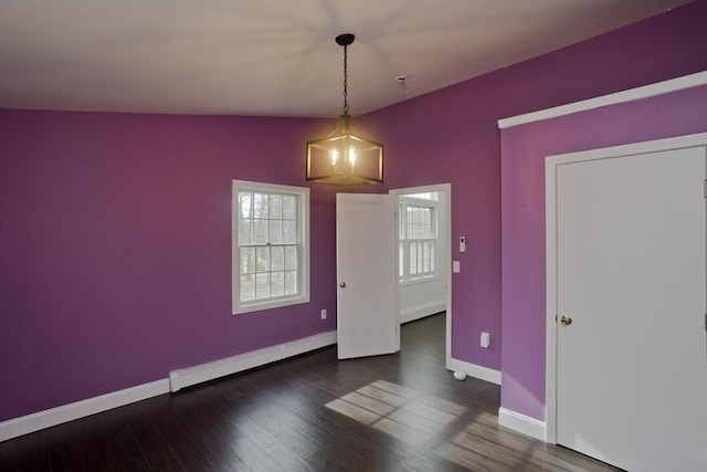 16 Poole Rd, Belchertown, MA 01007 - unfurnished dining area with wood finished floors, a baseboard heating unit, and baseboards