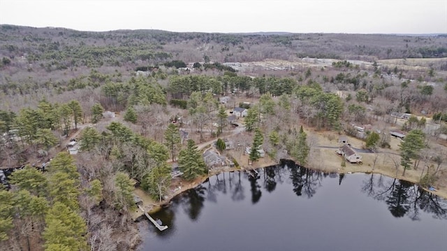 16 Poole Rd, Belchertown, MA 01007 - birds eye view of property featuring a water view and a forest view