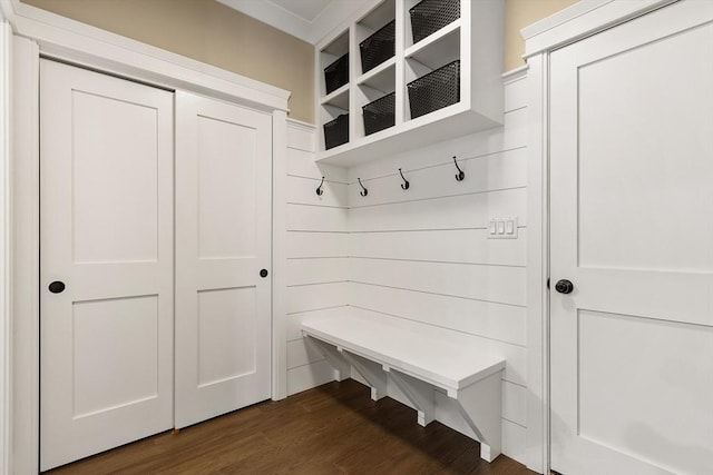 30 Southfield Ln Unit 30, Sherborn, MA 01770 - mudroom featuring dark wood-style flooring