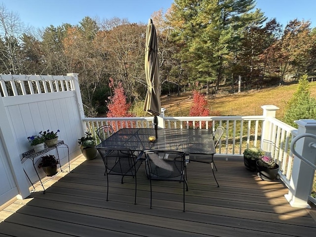 30 Southfield Ln Unit 30, Sherborn, MA 01770 - wooden deck featuring outdoor dining space