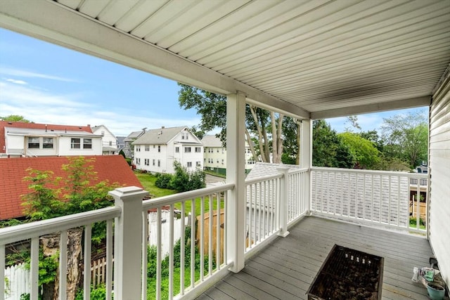 26 Enfield Rd, Winthrop, MA 02152 - wooden porch featuring a residential view