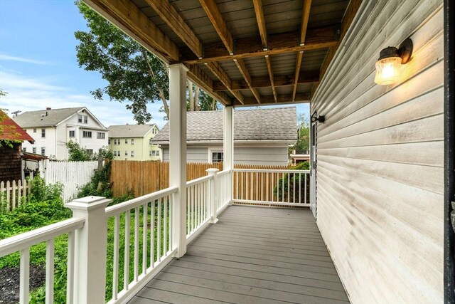 26 Enfield Rd, Winthrop, MA 02152 - wooden deck with a residential view