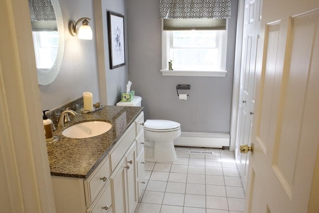 6 Jeffrey Ln, Freetown, MA 02702 - bathroom with a baseboard radiator, tile patterned floors, vanity, and toilet