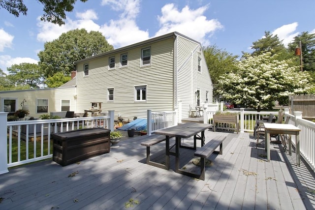 6 Jeffrey Ln, Freetown, MA 02702 - wooden deck with outdoor dining space