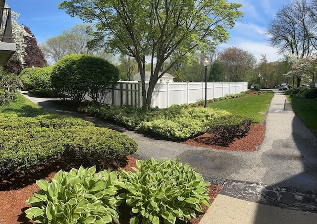 view of yard featuring fence