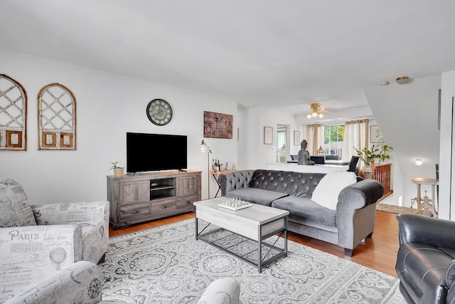 42 Nassau Dr Unit 42, Springfield, MA 01129 - living room with wood finished floors and a ceiling fan