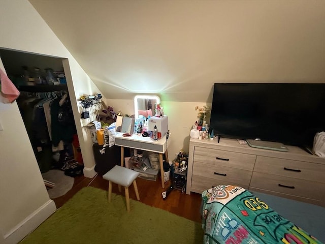 2 Stanton St, Boston, MA 02124 - bedroom with wood finished floors, lofted ceiling, and a closet