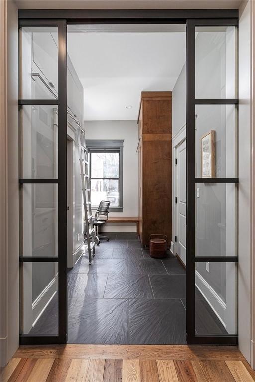 interior space with wood finished floors