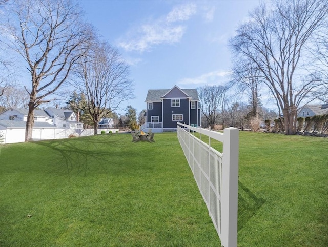 view of yard with fence