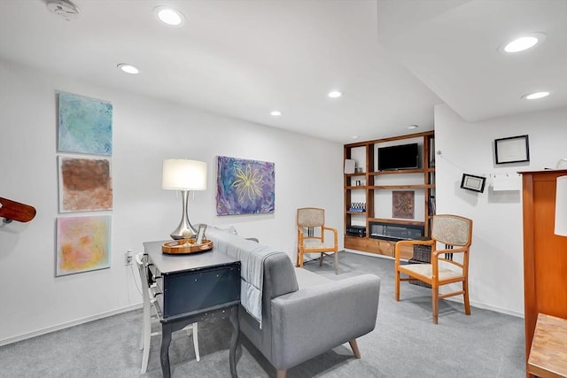 585 Sheridan St Unit 8, Chicopee, MA 01020 - carpeted living room featuring baseboards and recessed lighting