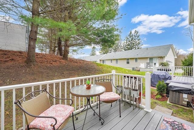585 Sheridan St Unit 8, Chicopee, MA 01020 - wooden deck with grilling area