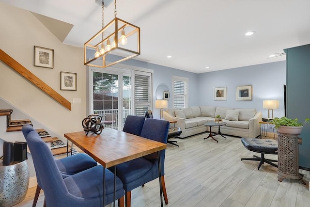 585 Sheridan St Unit 8, Chicopee, MA 01020 - dining room with recessed lighting, an inviting chandelier, and light wood-style floors