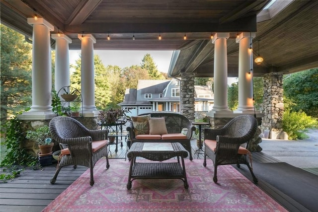 view of patio / terrace with an outdoor hangout area
