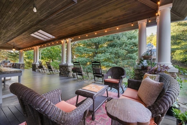 view of patio with a porch