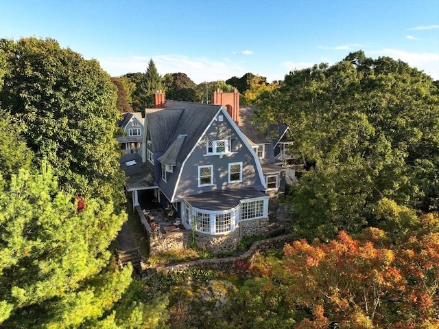 rear view of property with a chimney