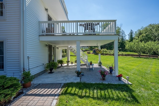 view of patio featuring a deck