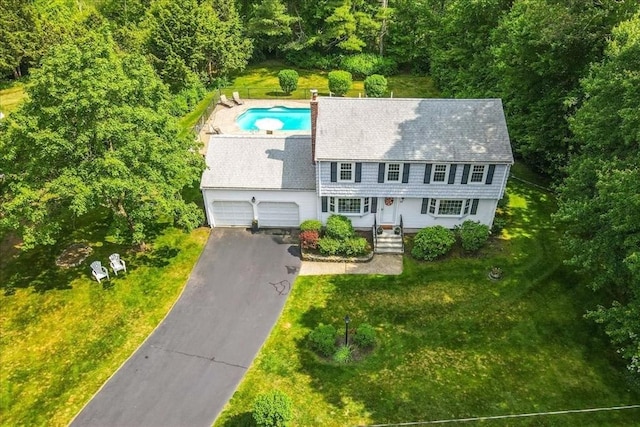 24 Stagecoach, Medfield, MA 02052 - aerial view of property and surrounding area featuring a pool area