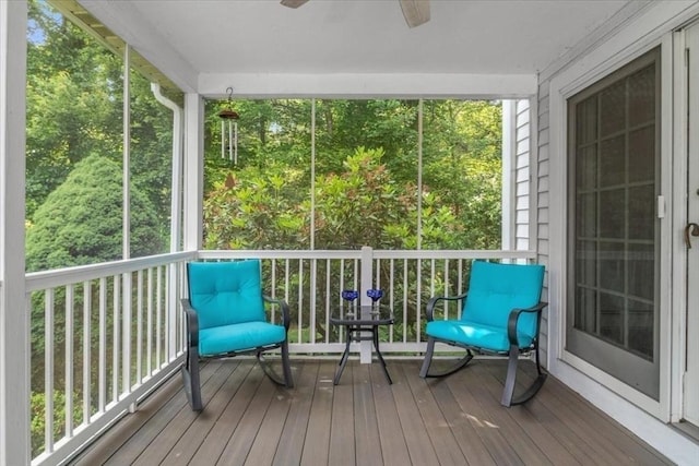 24 Stagecoach, Medfield, MA 02052 - unfurnished sunroom with a ceiling fan