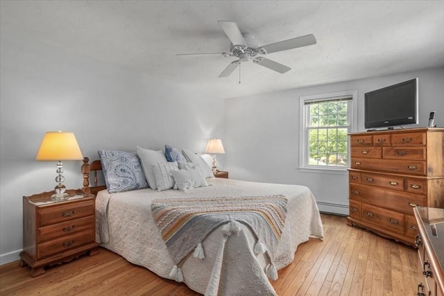 24 Stagecoach, Medfield, MA 02052 - bedroom with a baseboard radiator, light wood-type flooring, and a ceiling fan