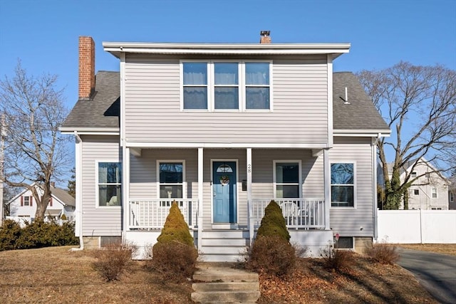 view of front facade featuring a porch