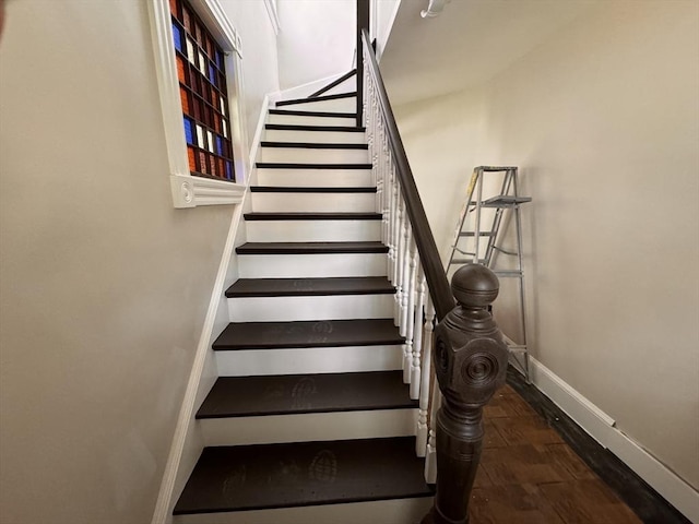 19 Chapel St, Shirley, MA 01464 - stairway featuring baseboards and wood finished floors