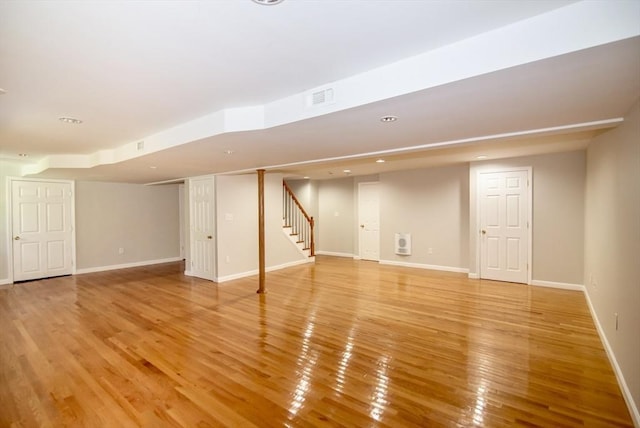 12 Kestrel Ln Unit 7, Westford, MA 01886 - finished basement with stairway, light wood finished floors, and baseboards