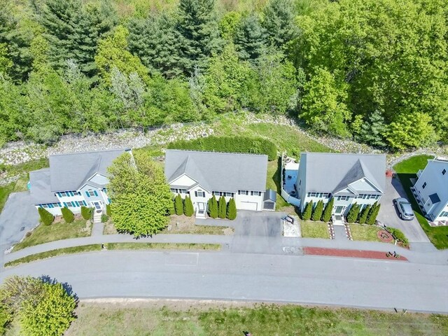 12 Kestrel Ln Unit 7, Westford, MA 01886 - aerial perspective of suburban area featuring a heavily wooded area