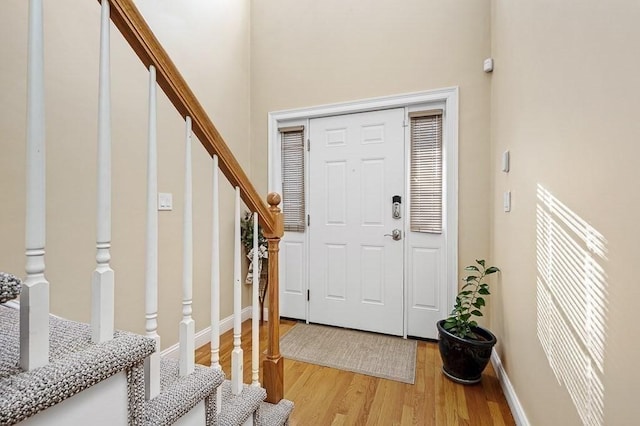 foyer featuring light hardwood / wood-style floors