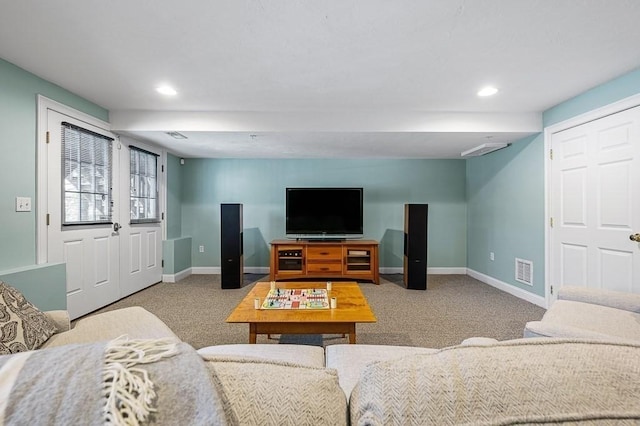 view of carpeted living room